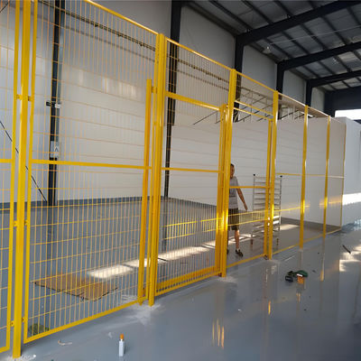 Yellow Color Welded Workshop Isolation Net Partition Metal Wire Mesh Fencing