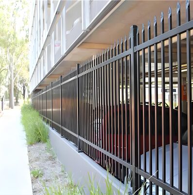 Outdoor Residential Powder Coated 6 Feet Metal Steel Flat Top Fence