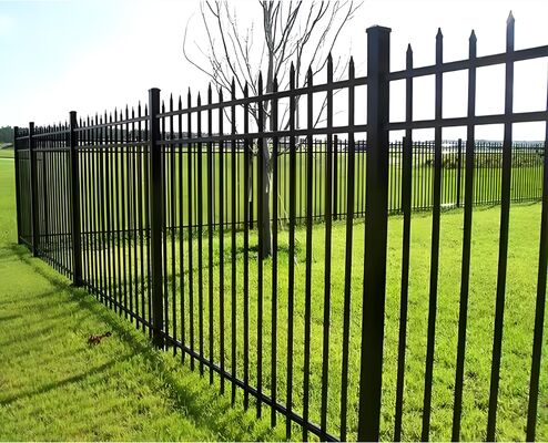 Wrought Garden Steel Tubular Fence 6Ft Tall Durable Anti Rust Security Garden Fence