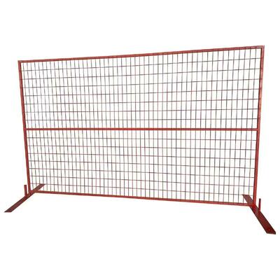 Canada Market 50x100mm Metal Temporary Fence Panels With Red Color