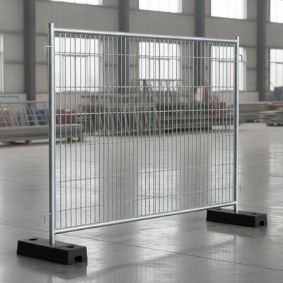 합금 헤라스 스타일 2x3.5M 금속 임시 울타리 패널 고무 베이스 플레이트 32mm 프레임 튜브