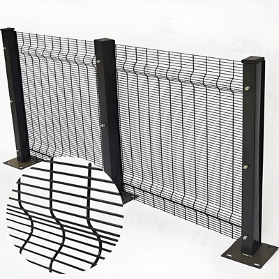 358 고 보안 반 등반 울타리 가열 철 Mesh 패널 2.4m 높이 4mm 와이어 지름